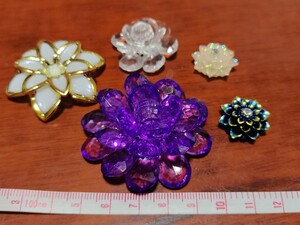 花モチーフ デコパーツ ハンドクラフト ハンドメイド 飾り ビーズ アクセサリー