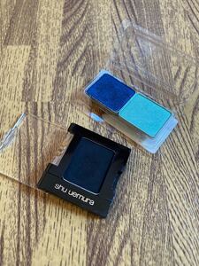 シュウウエムラ shu uemura アイシャドウ 3色 黒 青 水色 ブラック ブルー ライトブルー ケース付き