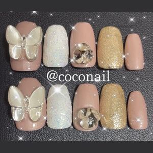 ネイルチップ 蝶ネイル