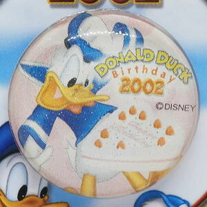 ディズニー　ドナルド　バースデイ2002ピン　バースデイケーキ　ディズニーストア　2002年　新品