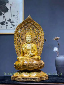 木彫り 観音像 観音菩薩 観音菩薩像 造像 置物 香樟材 木彫 仏像 仏教文化 仏教美術