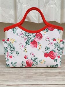 トートバッグ Cath Kidston ワイルドストロベリー 薄ピンク ハンドメイド