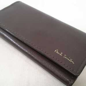 11×6×1cm【Paul Smith/ポールスミス】MENS/メンズ 男性用 レザー 革製 キーケース 鍵 ダークブラウン系 小物