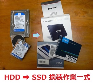 ハードディスク HDD を 512GB SSD (シリコンパワー A55 SATA 2.5インチ) に 換装作業一式 Windows/MacBook お返しの送料無料 ⑩