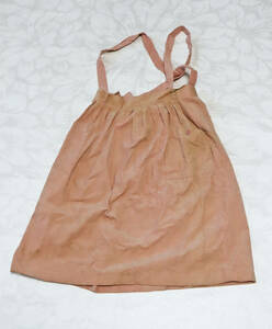 1822 昭和レトロ　女の子　女児　吊りスカート　コーデュロイ　綿　ピンク　150㎝　わけあり　未使用　長期保管品　