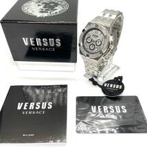 ★激レア 海外限定品 Versus Versace ヴェルサス ヴェルサーチ クロノグラフ メンズ 腕時計 イタリア クォーツ シルバー 高級品 新品即納_画像10