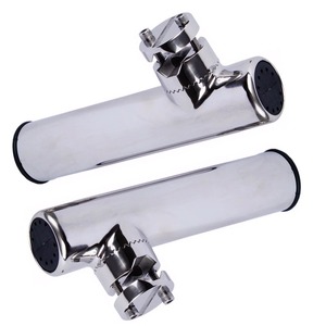 [ cheap ]2 piece ma limbo to stainless steel boat clamp fishing rod holder rail tube yacht accessory 