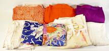 昭和レトロ 味わいの古布 着物 7枚セット 創作 ハンドメイド 生地 絹 刺繍 リメイク アンティーク ビンテージ 古き良き昭和ものです！ AAT_画像1