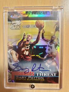 サイン 1999 -2000 Topps Finest Moments Refractor GARY PAYTON Auto / ゲイリー ペイトン Autograph Holo