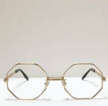 未使用 / 1960年代】14K金張 イタリア製オクタゴン メガネ 八角形 ビンテージ/ ヴィンテージ_画像1