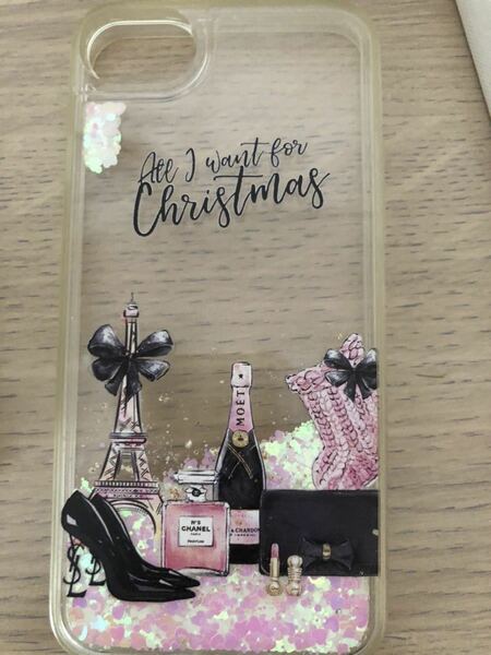 iphoneケース(iphone8)【Casetify】パリのクリスマスグリッター ★動く液体キラキラ★未使用★