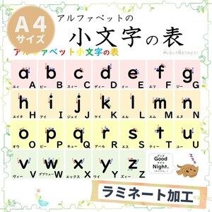 【アルファベット小文字の表】書き順・読みがな付き♪お風呂ポスターにも♪ 知育玩具 クロスステッチ