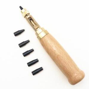 レザークラフト スクリューパンチ 6サイズ 丸穴 1.5㎜~4㎜ パンチ 穴あけ工具 革 皮 真鍮 木 日本全国送料無料