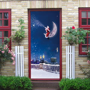 ウォールステッカー ドア シール 貼ってはがせる 部屋 ドアシート ドア壁紙 DIY おしゃれ クリスマス 飾り