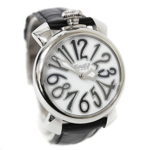 即決 ガガ・ミラノ マヌアーレ 40MM 腕時計 レディース クオーツ ホワイトシェル文字盤 シルバー ブラック 5020.5