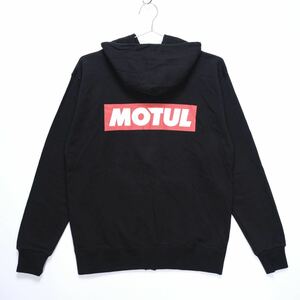 【送料無料】MOTUL(モチュール)/ジップパーカー/ロゴ/プリント/裏毛/ブラック/Lサイズ