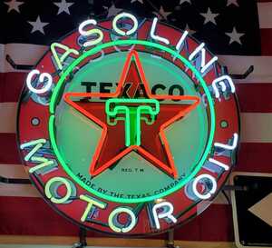 テキサコ　TEXACO ネオンサイン　ネオン　サイン　看板　ガレージ　アメリカン雑貨　アメリカン　neon sign rat fink ラットフィンク 