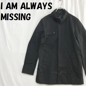 【人気】I AM ALWAYS MISSING/アイアムオールウェイズミッシング カジュアルジャケット 比翼 綿混 ブラック/S1712