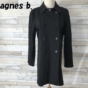 [ popular ]agnes b. / Agnes B double button jacket short coat black size T3 lady's /5040