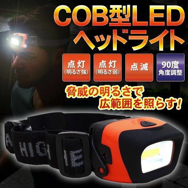 ☆送込★超高出力COB型LED 点灯モード3種搭載 ヘッドライト HRN255