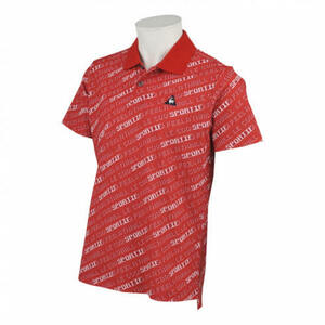 Бесплатная доставка ◆ Новинка ◆ Lecoq Golf 8bit логотип принт с коротким рукавом рубашка-поло ◆ (M) ◆ QGMPJA07-RD00 ◆ Le coq sportif ГОЛЬФ