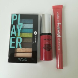 新品未開封 REVLON アイシャドウ、チーク、リップカラーの3点セット レブロン カラーステイ ティント
