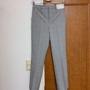 UNIQLOユニクロ W EZYアンクルパンツ(チェック・2WAYストレッチ・丈標準64~66cm)サイズS カラー04GRAY 新品未使用