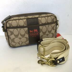 コーチ COACH 2way ショルダーバッグ シグネチャー 11355 PVC×レザー ベージュ×ブラウン系