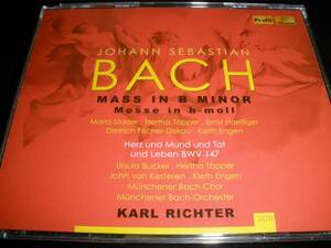 バッハ ミサ曲 ロ短調 リヒター ミュンヘン シュターダー フィッシャー ディースカウ テッパー ヘフリガー 1961 3CD Bach Missa Richter