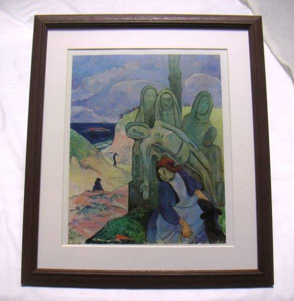 Gauguin The Green Christ offset reproduction with wooden frame - Buy it now, Painting, Oil painting, Portraits