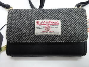 （え-G1-409) Harris Tweed 長財布 紐付き ロゴマーク入り 中古