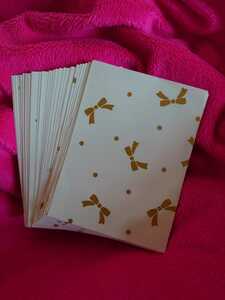 昭和レトロ　ヘイコー　包装紙柄　金色リボン柄のポチ袋　40枚セット