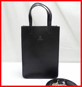 ★ GLENROYAL Square 2way Mini Tote Bag Black / Leather / Vertical / Storage Bag / Shoulder Belt # 1589700041 Tote Bag, Leather, Others