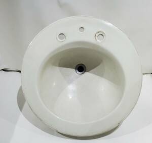 「北海道千歳市 直接引き取り限定」 INAX 陶器 手洗いボウル 丸型 洗面台 洗面ボウル 直径48㎝