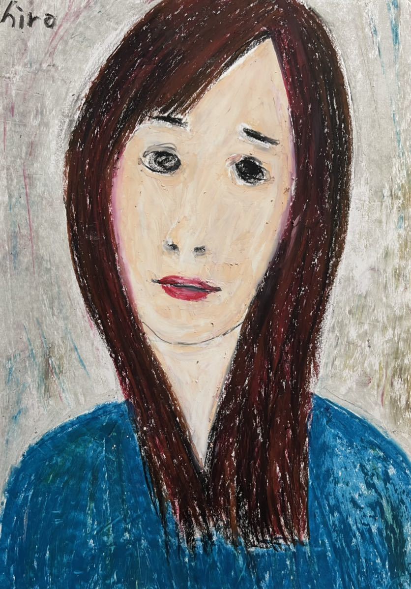 Artist Hiro C A Request for a Smile, Artwork, Painting, Pastel drawing, Crayon drawing