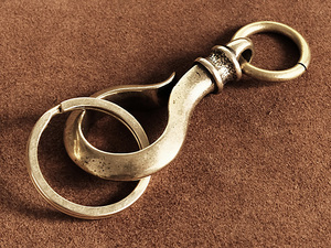  brass lagidotsuli burr hook ( circle can specification ) brass key holder fishing needle Gold double ring key ring key hook key chain 