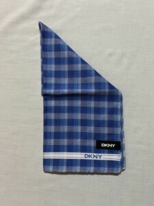 【正規品】 DKNY / ダナ・キャラン ガーゼハンカチ　未使用品　ブルーチェック　 #dbt-5694