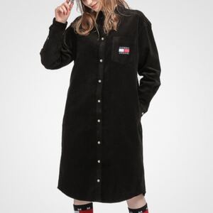 出品終了します!!トミージーンズ☆TOMMY JEANS☆ワンピース シャツワンピース フラッグロゴコーデュロイシャツワンピース