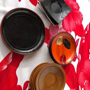 漆器 茶托 木曽漆器 菓子器 銘々皿 木製