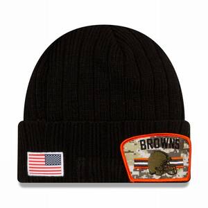 限定Salute to Service ニューエラ NEWERA ニット帽 NFL クリーブランド ブラウンズ Browns フリース仕様 ミリタリー 迷彩 USA正規品