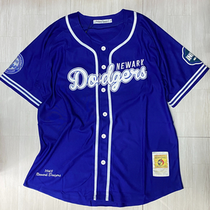 USA正規品 【XL】 ニグロリーグ Negro League ニューアーク ドジャース Dodgers 前開き ベースボールシャツ #50 ドジャースブルー MLB