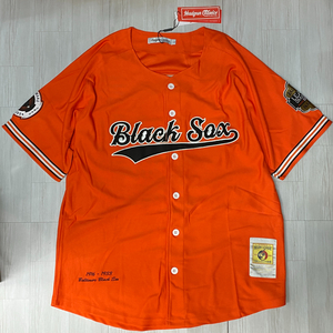 USA正規品 【XL】 ニグロリーグ NegroLeague ボルチモア ブラックソックス BlackSox 前開き ベースボールシャツ #8 オレンジ NLB 