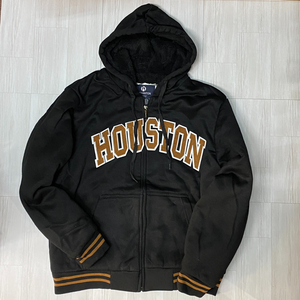 USA正規品 【M】 LeeHanTon ボア ジップアップ 厚手 シェルパ パーカー HOUSTON ヒューストン パッチロゴ 黒 College カレッジ