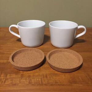 ikea Ikea cup Coaster set 2 piece pair white white cork simple easy to use wide . wash ... customer for party 