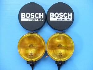 当時物 新品 BOSCH160 丸型 16cm フォグランプ H3バルブ ボッシュ 旧車 昭和 丸形 イエローレンズ ハーネス リレー スイッチ付き sub