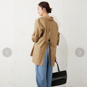 リネン混バックオープンビッグシャツ
