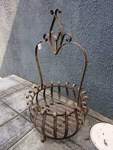  iron flower stand interior garden accent approximately 39.5X36XH66.5cm[ delivery method ] Yupack payment on delivery only 160 size new goods unused 11*11