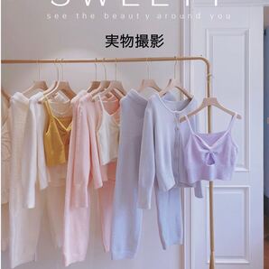 冬新作!新品!クリスマス向け、モコモコ、ふわふわ、超可愛いパジャマ上下3点セット フリーサイズ