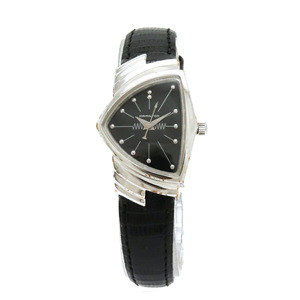 HAMILTON Hamilton Ventura Black Dial Ladies SS Leather Belt QZ Reloj de cuarzo H2421732 (Usado), reloj de señora, Analógico (tipo cuarzo), otros