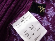 美品★マダム ジョコンダ*madam joconde*パープル系*煌めくシルバーラメ入り*ローネック半袖柔らかニット*11号.Lサイズ.40_画像6